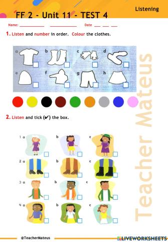 FF 2 - Unit 11 - TEST 4 - Listening