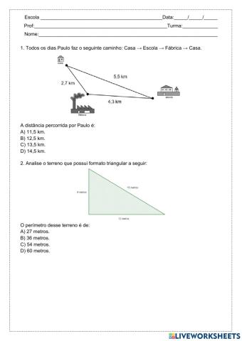 Classificação de um triângulo