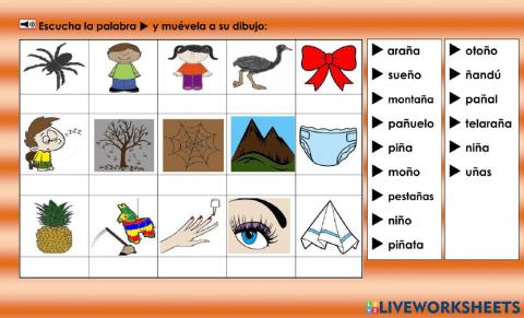 Ññ: escucha y mueve la palabra