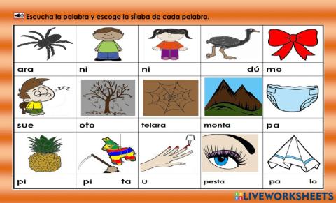 Ññ: escoge la sílaba que falta.