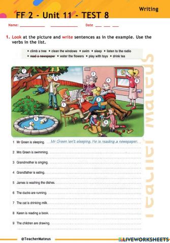 FF 2 - Unit 11 - TEST 8 - Writing