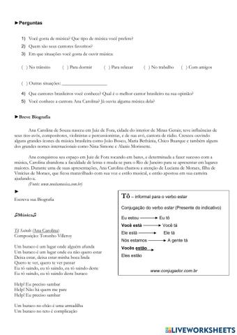 Música  BIOGRAFIA -VERBO SER