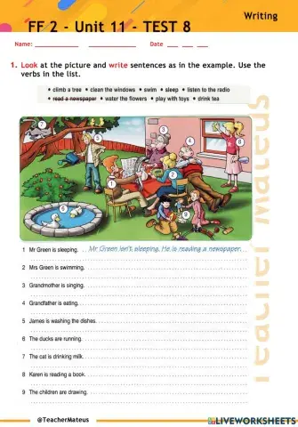 FF 2 - Unit 11 - TEST 9 - Writing