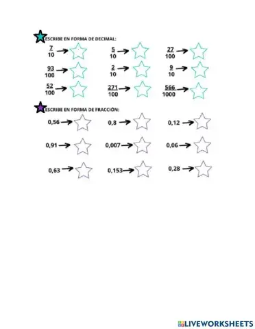 Fracciones y números decimales