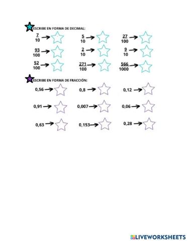 Fracciones y números decimales