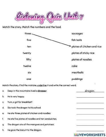 Listening Quiz Unit 7