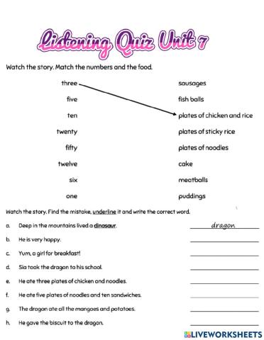 Listening Quiz Unit 7