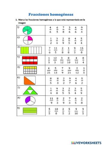 Fracciones homogéneas