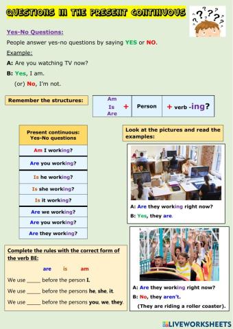 Questions in the Present Continuous
