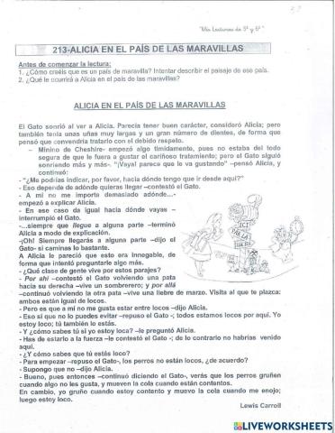 lectura de comprensión 5o