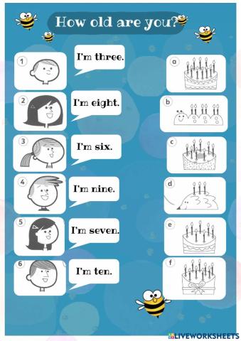 How old are you ? Numbers