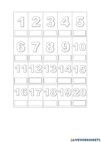 Numbers from 1 to 20