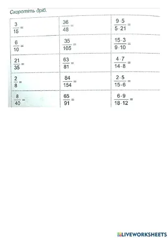 Скорочення дробів