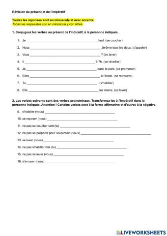 3. Présent et impératif