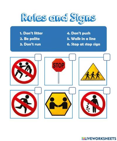 Rules and signs