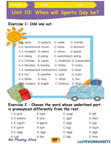 E5-U10-When will Sports Day be?