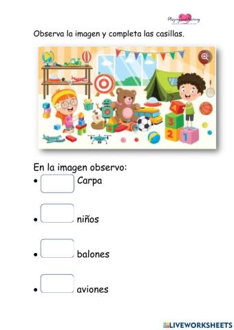 Observo y cuento los juguetes