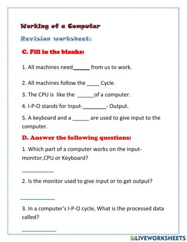 Working of a computer