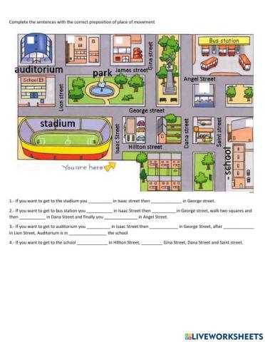 Preposition of place and movement