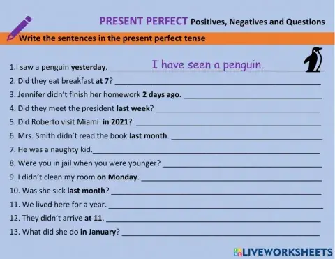 Present perfect tense