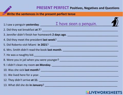 Present perfect tense