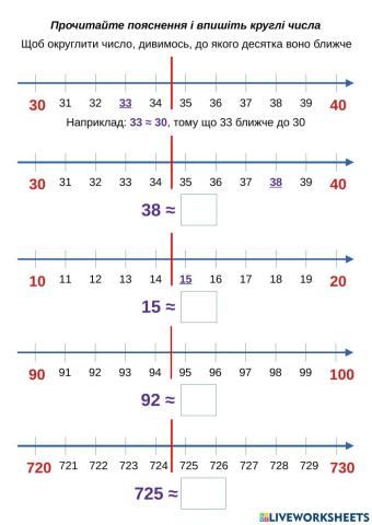 Округлення чисел - пояснення і прості вправи