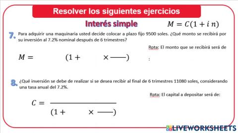 Interés simple ordinario 6 A