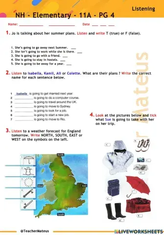 NH - Elementary - 11A - PG 4 - Listening