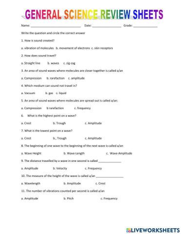 General science review - sound