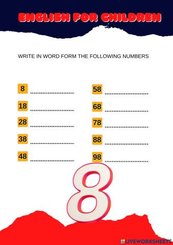 Numbers with 8
