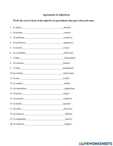 WS-Agreement of Adjectives