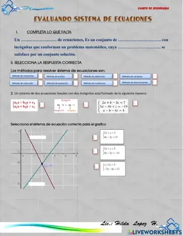 Sistema de ecuaciones