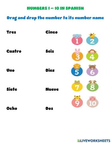 Spanish Numbers 1-10