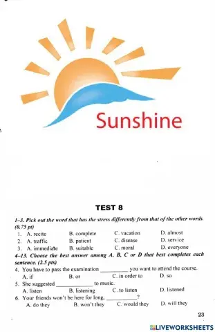 Bộ đề 10 -Lưu Hoằng Trí- Test 08