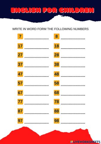 Numbers with 7 and 8