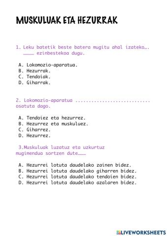 Lokomozio aparatua eta nerbio sistema