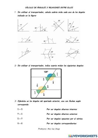 Relaciones entre ángulos 1ºESO