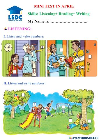 Mini test in April (starter)