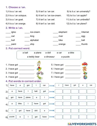 A - an and I have got