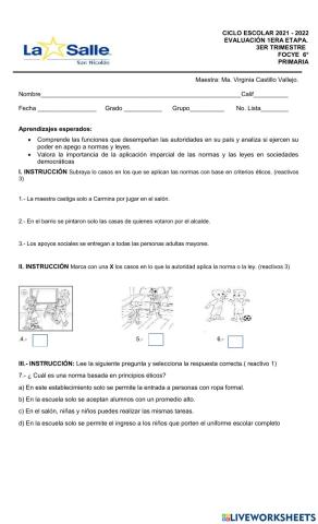 Examen de focye mayo