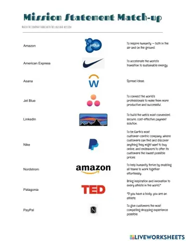 Mission Statement Match-Up