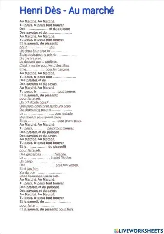 Chanson - Au Marché