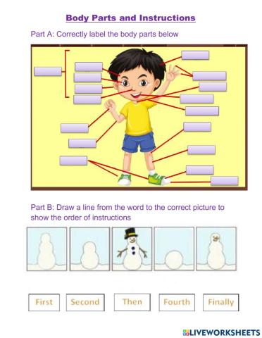 Body parts and instruction words