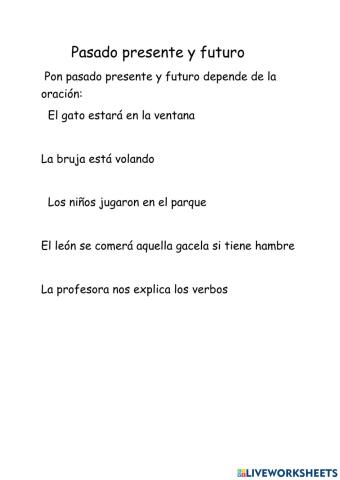 Pasado, presente y futuro.