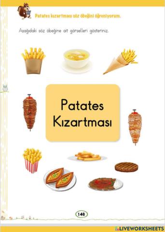 Patates kızartması-ders kitabı