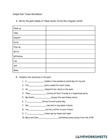 Past Tense Practice II