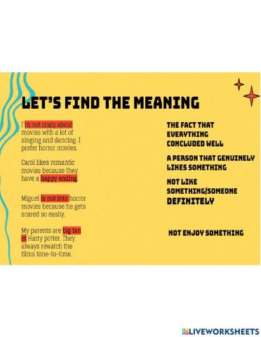 Vocabulary about films