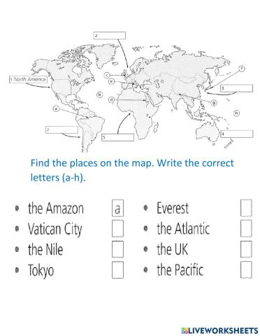 World map at a glance
