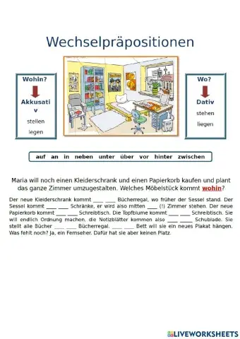 Wechselpräpositionen im Akkusativ