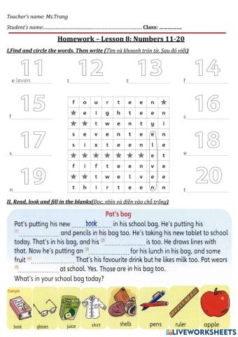 3A-Lesson 8-Numbers 11-20